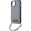 Karl Lagerfeld KLHCP14SSACKLHPG Apple iPhone 14 / 15 / 13 6.1″ sidabrinis kietas dėklas Saffiano Monogram Ch