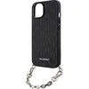 Apple iPhone 14 Karl Lagerfeld dėklas Saffiano Monogram Chain (KLHCP14SSACKLHPK) juodos spalvos