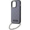 Karl Lagerfeld Saffiano Monogram Chain - dėklas skirtas Apple iPhone 14 Pro Max Sidabrinis