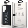 Karl Lagerfeld KLHCS23L3DMBKCK S23 Ultra S918 juodos spalvos kietas dėklas 3D Rubber Glitter Logo