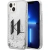 Karl Lagerfeld Liquid Glitter Big KL dėklas iPhone 14 telefonui - sidabrinis