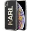 Dėklas Karl Lagerfeld KLHCI65KAGBK iPhone Xs Max juoda/juodas Karl logo Glitter