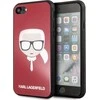 Karl Lagerfeld dėklas iPhone X / XS KLHCPXDLHRE raudonas kietas dėklas Iconic Iconic Glitter Karlo galva