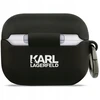 Karl Lagerfeld 3D Logo NFT Choupette Head Silicone dėklas skirtas AirPods Pro 3 juodos spalvos