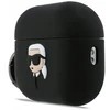 Karl Lagerfeld 3D Logo NFT Karl Head Silicone dėklas skirtas AirPods Pro 3 juodos spalvos