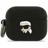 Karl Lagerfeld 3D Logo NFT Karl Head Silicone dėklas skirtas AirPods Pro 3 juodos spalvos