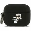 Karl Lagerfeld 3D Logo NFT Karl and Choupette Silicone dėklas skirtas AirPods Pro 3 juodos spalvos