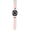 Apyrankė laikrodžiui Apple Watch 1 / 2 / 3 / 4 / 5 / 6 / 7 / 8 / SE / Ultra (42 / 44 / 45 / 49 mm) Karl Lagerfeld Strap 3D Rubber Karl&Choupette Heads (KLAWLSLKCNP) rožinės spalvos