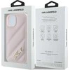 Apple iPhone 13 / 14 / 15 Karl Lagerfeld Diagonal Quilted Script (KLHCP14SPQDSMGP) dėklas telefonui rožinės spalvos