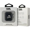 Apple AirPods Karl Lagerfeld Cover Monogram Karl & Choupette Head ausinių dėklas juodos spalvos