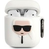 Ausinės KLACCSILKHWH Karl Lagerfeld Karl Head Silikoninis dėklas skirtas Airpods 1/2 Baltas