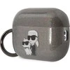 Karl Lagerfeld KLAP2HNKCTGK Airpods Pro 2 (2022/2023) dėklas juodos spalvos Glitter Karl&Choupette