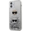 Dėklas Karl Lagerfeld KLHCP12SKCGLSL iPhone 12 mini 5,4" sidabrinė/sidabrinis hardcase Liquid Glitter Karl&Choupette