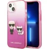 Karl Lagerfeld KLHCP13STGKCP Apple iPhone 13 mini 5,4″ kietas dėklas rožinės spalvos Gradient Ikonik Karl & Choupett