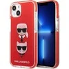 Karl Lagerfeld Karlas Lagerfeldas KLHCP13STPE2TR iPhone 13 mini 5,4 colių kietas dėklas, raudona/raudona Karl&amp;Choupette galvutė