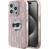 Karl Lagerfeld KLHCP15XHKLPCHP Apple iPhone 15 Pro Max 6.7″ rožinės spalvos kietas dėklas IML Choupette Head & Monog