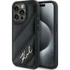 Apple iPhone 15 Pro Max Karl Lagerfeld Diagonal Quilted Script (KLHCP15XPQDSMGK) dėklas telefonui juodos spalvos