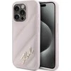 Apple iPhone 15 PRO Max Karl Lagerfeld Diagonal Quilted Script (KLHCP15XPQDSMGP) dėklas telefonui rožinės spalvos