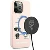 Karl Lagerfeld Slilicone Karl &amp; Choupette Magsafe - dėklas skirtas Apple iPhone 13 Rožinė