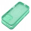 OEM silikoninis dėklas, skirtas iPhone 16 PRO MAX, 2 mm, (apsauga nuo kameros), suderinamas su „MagSafe“, mėtų spalvos