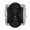 Karlik 12IGPR-2zp ICON Dvigubo lizdo mechanizmas rėmui su įžeminimu 2x(2P+Z) (srovės kelio sklendės) matinė juoda 12IGPR-2zp