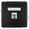 Karlik DECO Vienkartiniai kompiuterio lizdai 1xRJ45, kat. 5e, ekranuotas, 8 kontaktų matinės juodos spalvos 12DGK-1e