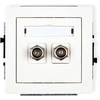 Karlik DECO dvigubo tipo antenos lizdas F nikelis padengtas balta (DGF-2)