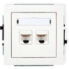 Karlik DECO dvivietis kompiuterio lubų lizdas 2xRJ45, kat. 5E, 8-pin balta (DGK-2)