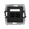 Karlik Elektrotechnik 12ICUSB-7 ICON dvigubas USB įkrovimo mechanizmas, 2xUSB C, maks. 20 W. matinės juodos spalvos 12ICUSB-7