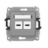 Karlik Elektrotechnik 27ICUSB-7 ICON dvigubas USB įkrovimo mechanizmas, 2xUSB C, maks. 20 W. pilka matinė 27ICUSB-7