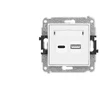 Karlik Elektrotechnik 25ICUSB-8 ICON dvigubas USB įkroviklis su USB C + USB A lizdu, maks. 20 W. balta matinė 25ICUSB-8