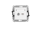 Karlik Elektrotechnik IGFK-1 ICON Vienos antenos lizdo mechanizmas F tipo (SAT) + kompiuterio lizdo dangtelis. 1xRJ45, kat. 5e, 8 kontaktų baltas IGFK-1