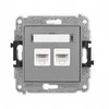 Karlik Elektrotechnik 27IGK-2 ICON Dvigubas kompiuterio lizdo mechanizmas 2xRJ45, kat. 5e, 8 kontaktų matinė pilka 27IGK-2