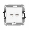 Karlik Elektrotechnik 25IGKBO-2 ICON Dvigubas kompiuterio lizdo mechanizmas 2xRJ45, kat. 5e, 8 kontaktų, be aprašymo lauko matinis baltas 25IGKBO-2