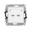 Karlik Elektrotechnik IGK-2 ICON Dvigubas kompiuterio lizdo mechanizmas 2xRJ45, kat. 5e, 8 kontaktų baltas IGK-2