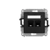 Karlik Elektrotechnik 12IGK-2 ICON Dvigubas kompiuterio lizdo mechanizmas 2xRJ45, kat. 5e, 8 kontaktų matinė juoda 12IGK-2