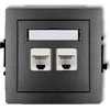 Karlik DECO Dvigubi kompiuterio lizdai 2xRJ45, 6 kat., 8 kontaktų matinė juoda 12DGK-4