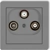 Karlik Elektrotechnik 27DGSN DECO antenos lizdas 2 išėjimai SAT + TV matinės pilkos spalvos 27DGSN