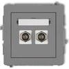 Karlik Elektrotechnik 27DGF-2 DECO Lizdas dviguba F tipo (SAT) antena, nikeliuota matinė rutulinė 27DGF-2