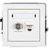 Karlik Vieno SAT antenos lizdas + vieno kompiuterio lizdai 1xRJ45 balta (DGFK)