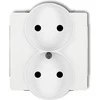 Karlik Dvigubas Deko lizdas b / U 2x2P, baltas (DGPR-2)