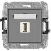 Karlik USB-AA lizdas Karlik Mini 27MGUSB-1 vienvietis 2.0 matinis pilkas