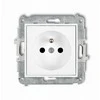 Karlik Elektrotechnik 25IGP-1zp ICON Vieno lizdo mechanizmas su įžeminimu 2P+Z (srovės kelio sklendės) baltas matinis 25IGP-1zp