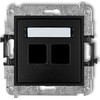 Karlik MINI Dvigubas multimedijos lizdo mechanizmas be modulio (Keystone standartas) matinė juoda 12MGM-2P