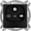 Karlik MINI Antenos lizdas 2 SAT + TV išėjimai, matinė juoda 12MGSN