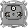 Karlik MINI RTV-SAT antenos lizdas (2 antenos įėjimai), sidabro spalvos, 7MGST