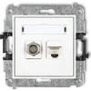 Karlik MINI F tipo antenos lizdas (SAT) + kompiuterio lizdai 1xRJ45, 5e kat., baltas MGFK