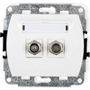 Karlik Elektrotechnik GF-2 TREND Dvigubas F tipo antenos lizdas (SAT), nikeliuotas, baltas GF-2