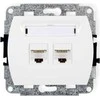 Karlik Elektrotechnik GK-2 TREND Dvigubi kompiuterio lizdai 2xRJ45, kat. 5e, 8 kontaktų baltas GK-2