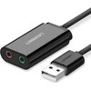 Išorinė USB garso plokštė UGREEN 15cm (juoda)